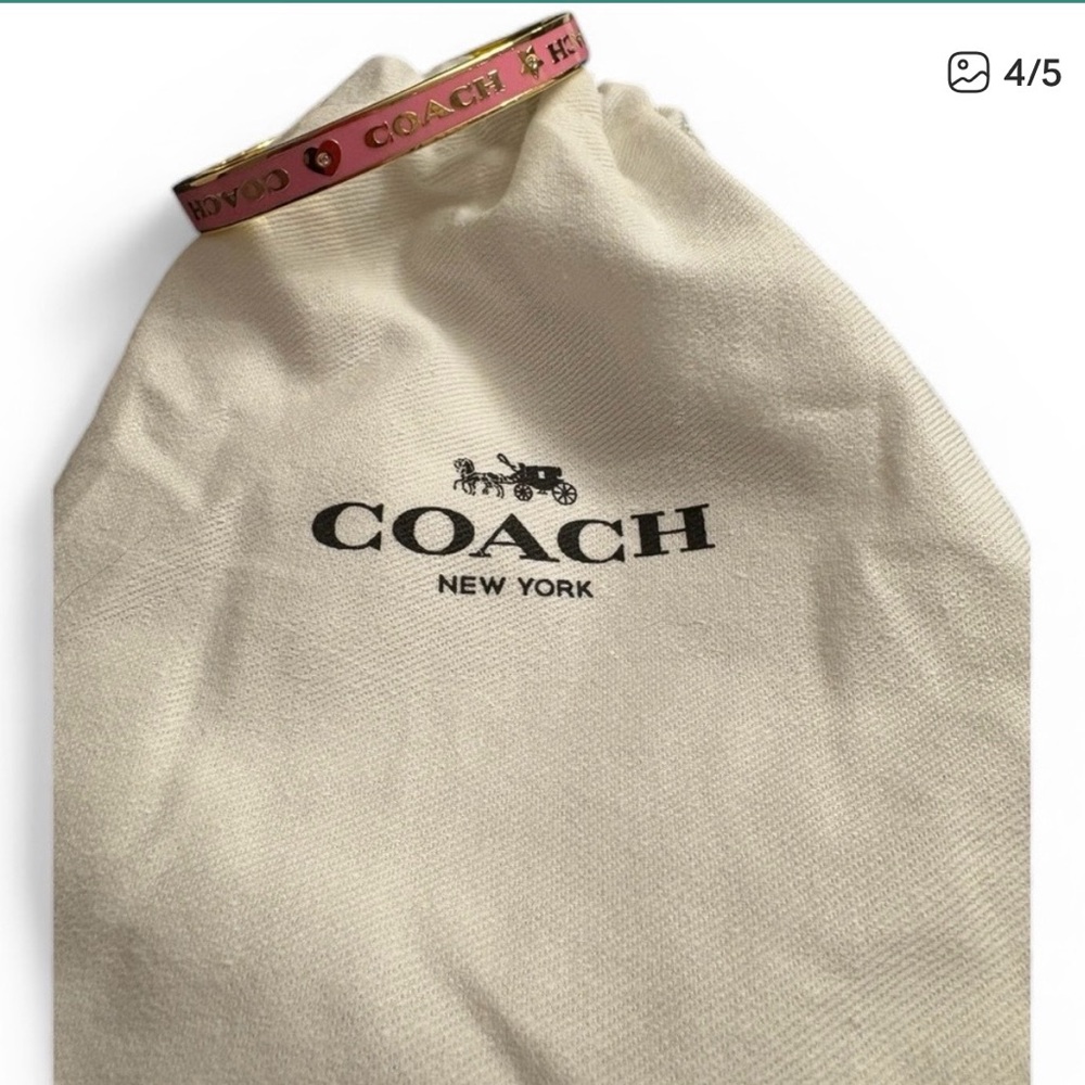 Coach Pink & Gold Bangle Bracelet - Picture 4 of 5